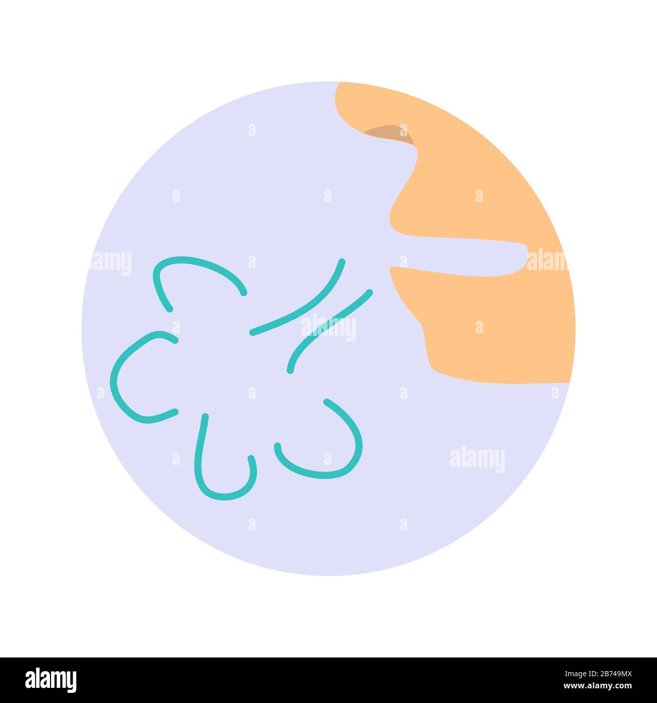 Cough. Symptom of influenza, allergies, bronchitis, pneumonia