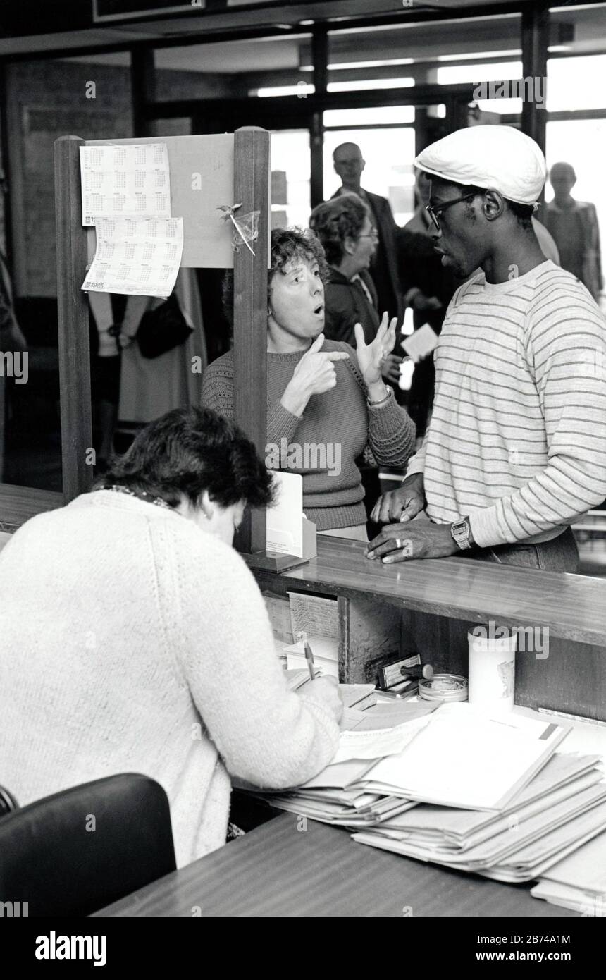 Signing at City Hospital, Nottingham UK 1985 Stock Photo