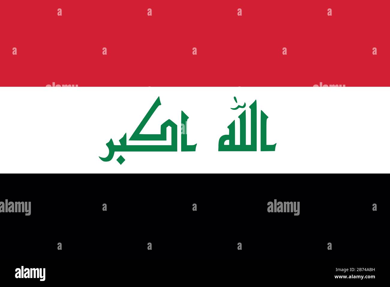 Flag of Iraq Iraqi flag standard ratio true RGB color mode Stock