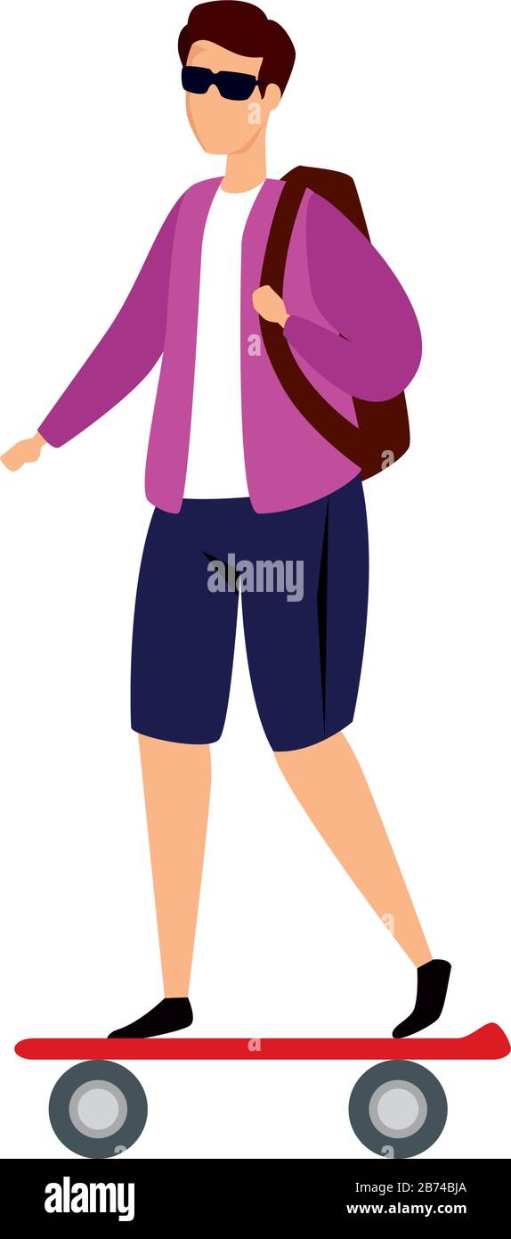 young man in skateboard avatar character Stock Vector Image & Art - Alamy