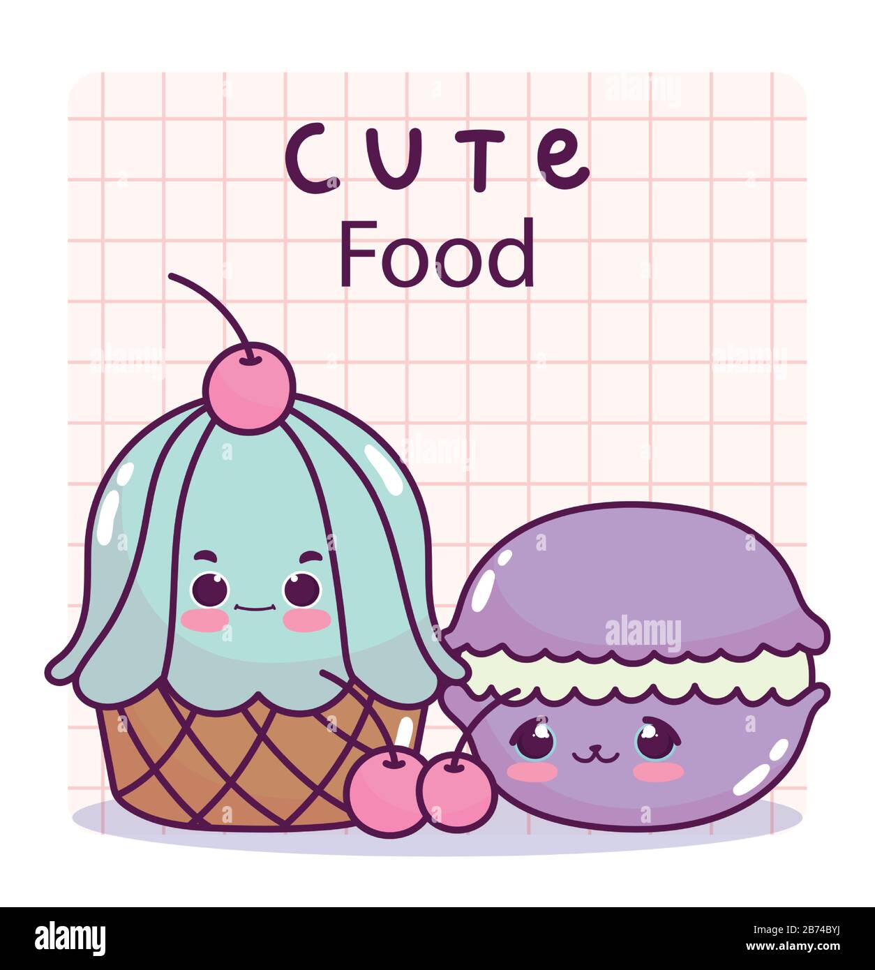 cute food cupcake macaroon and cherries fruit sweet dessert pastry ...