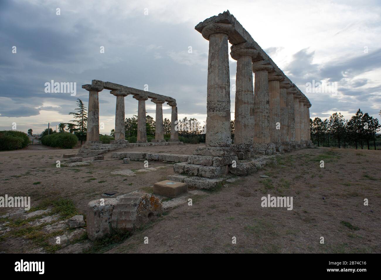 Metaponto, Italy: Tavole Palatine, Archeological site. Stock Photo