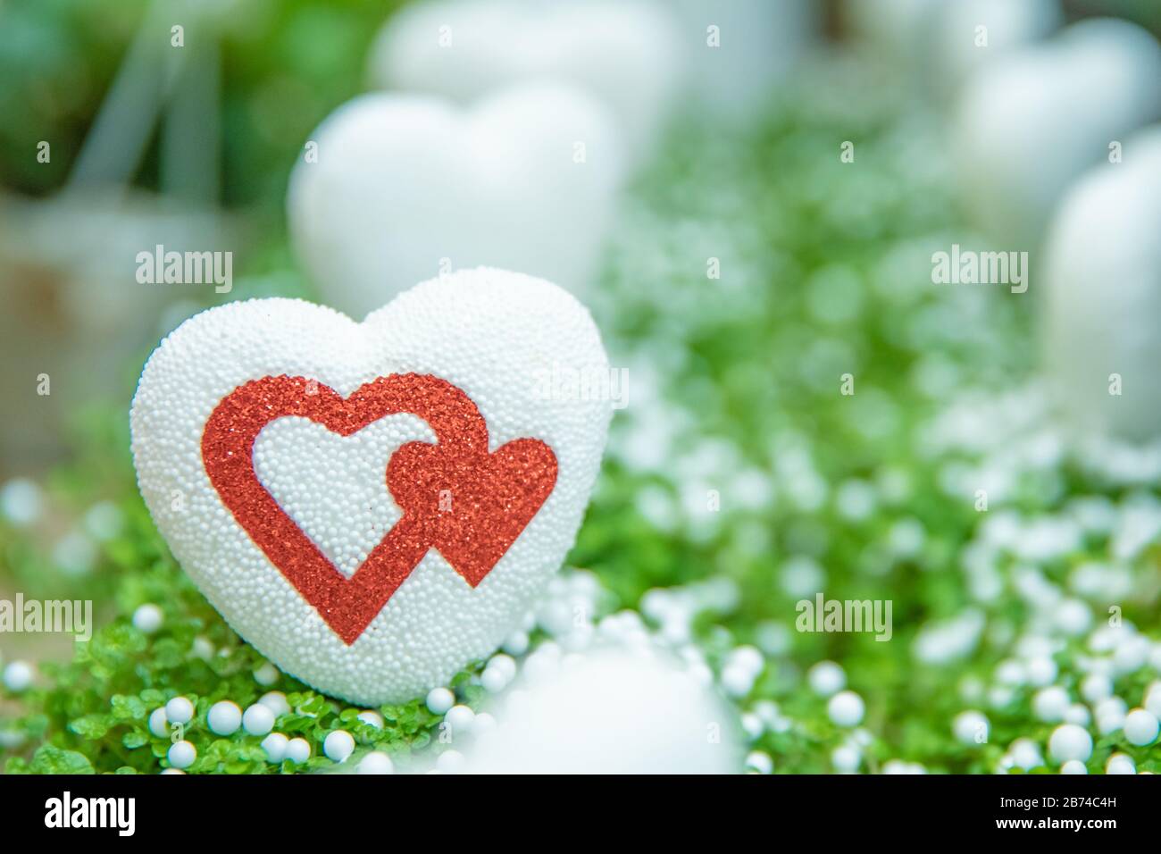 polystyrene hearts as decoration for home and flowers Stock Photo - Alamy