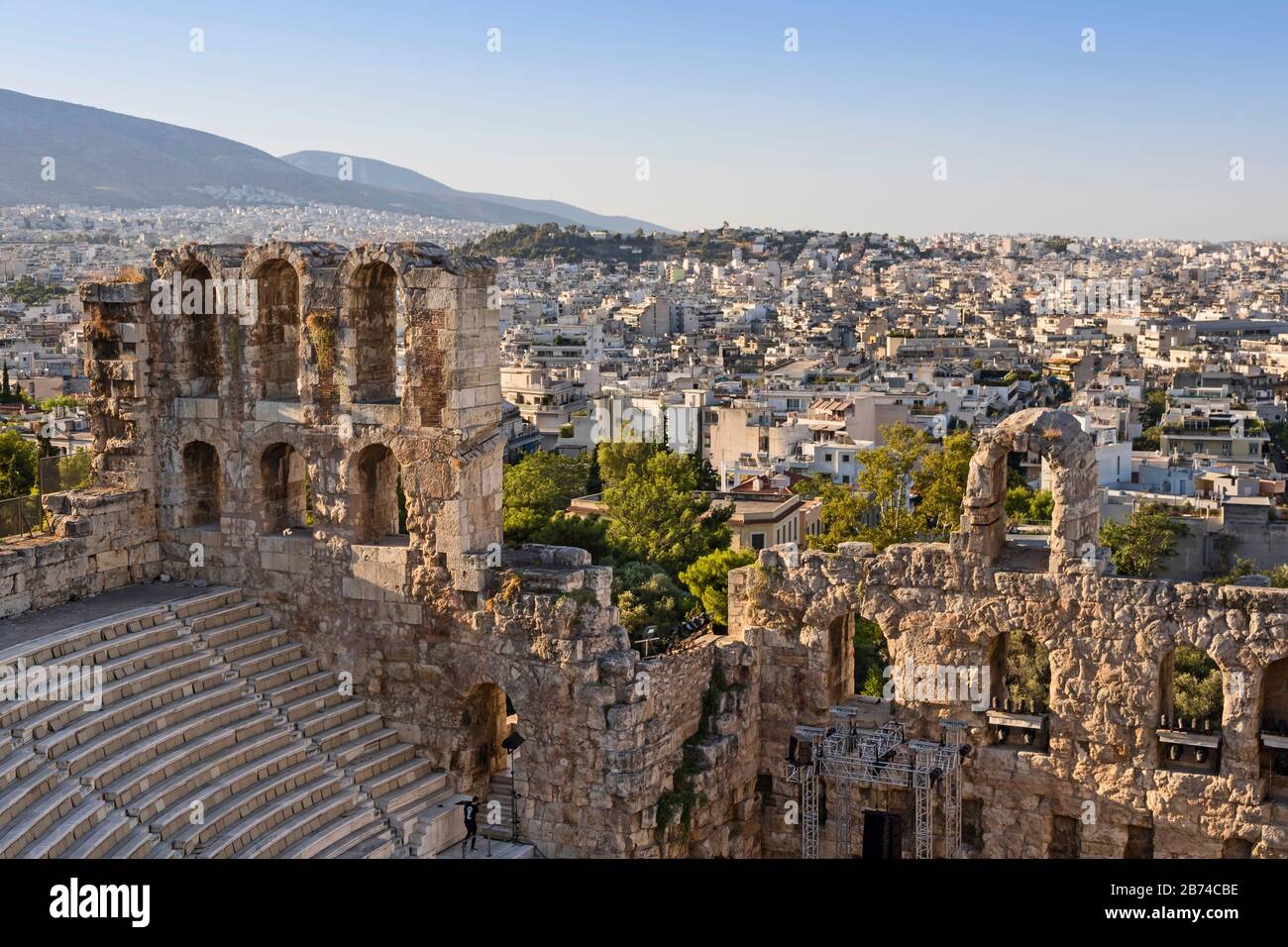 View of Acropolis. Famous place in Athens capital of Greece. Ancient