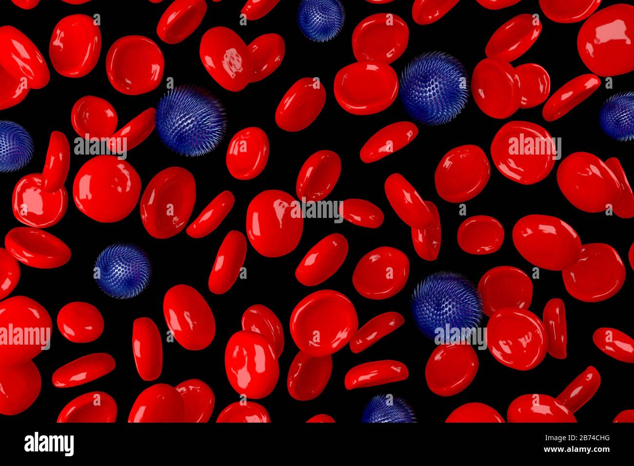 3D red blood cells, virus cells Stock Photo - Alamy
