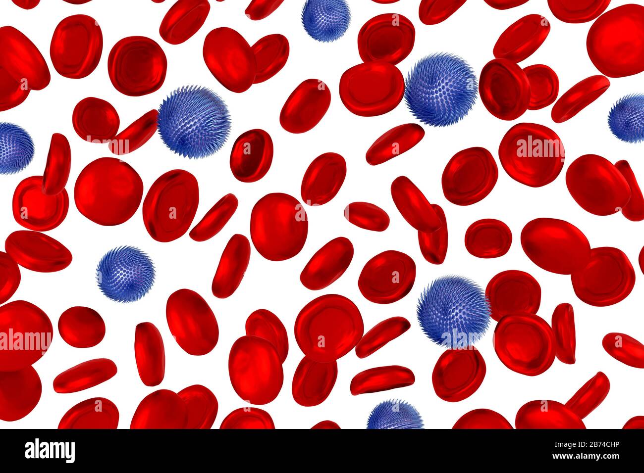 3D red blood cells, virus cells Stock Photo - Alamy