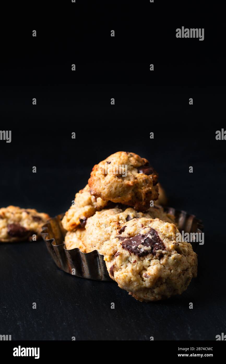 Healthy food concept Homemade Trail Mix organic Whole grains Energy and chocolate chips cookies