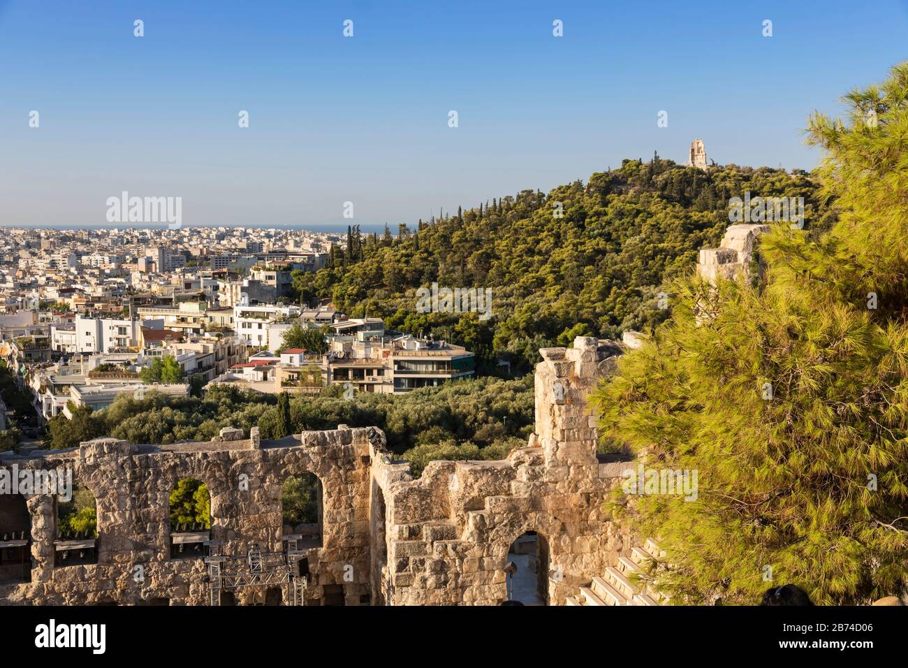 View of Acropolis. Famous place in Athens capital of Greece. Ancient
