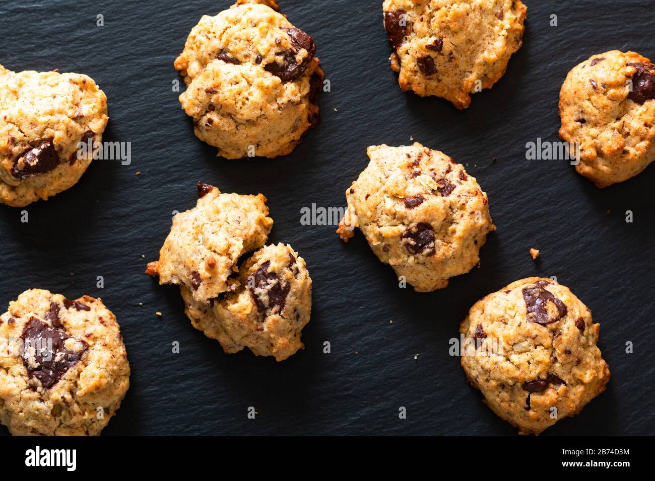 Healthy food concept Homemade Trail Mix organic Whole grains Energy and chocolate chips cookies