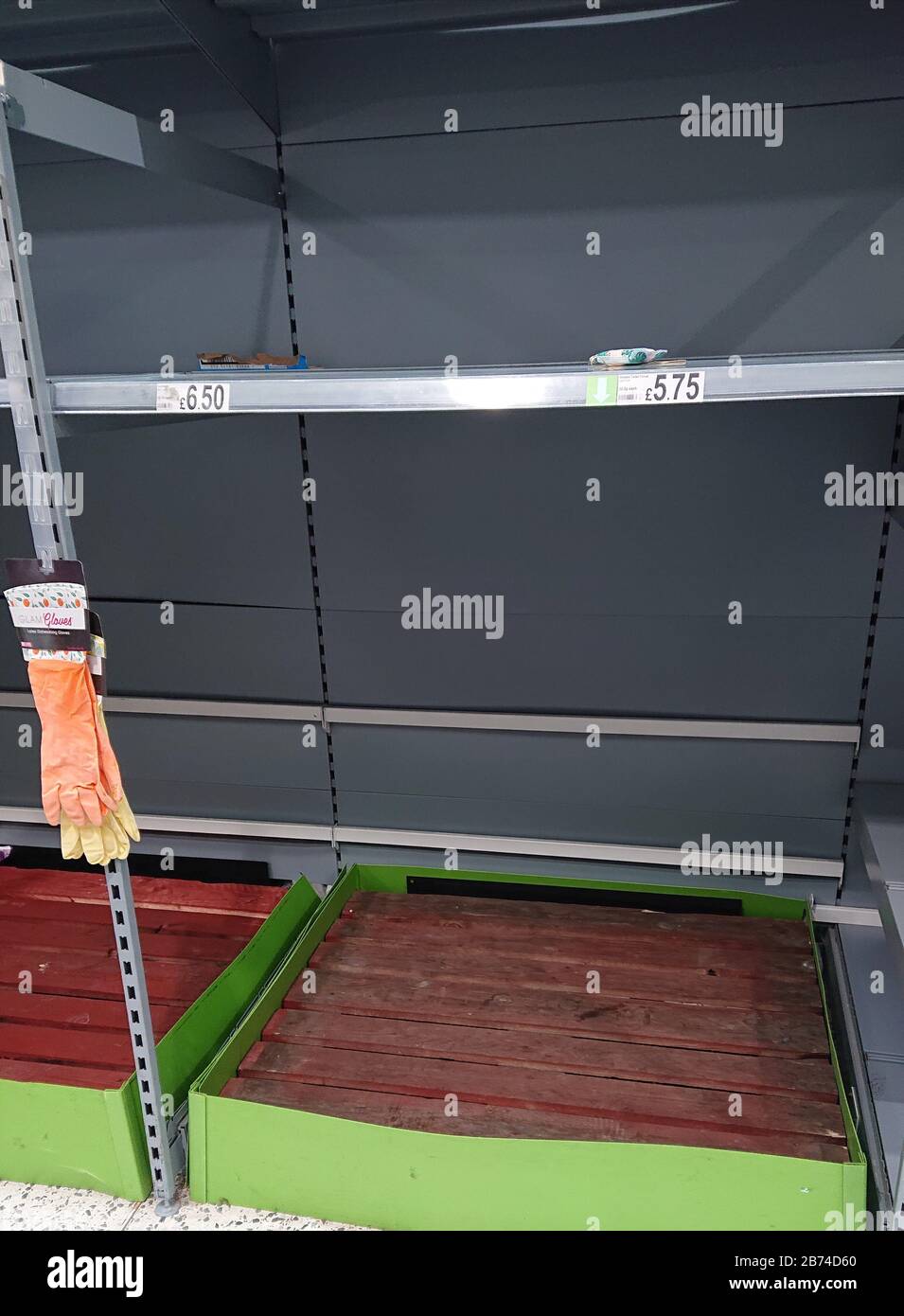 Liverpool,uk Asda Store in Bromborough, wirral empty off toilet rolls