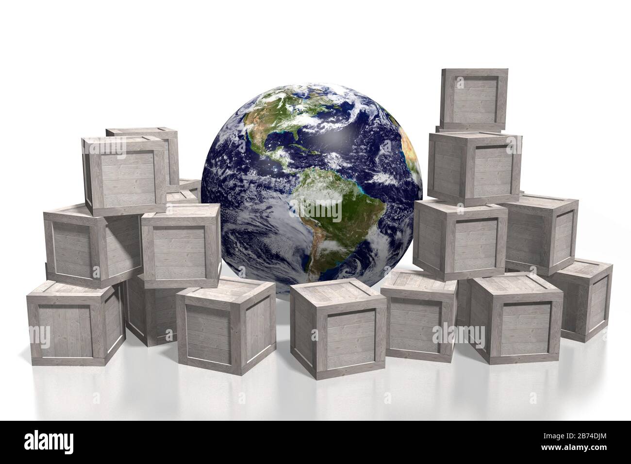 3D Earth, wooden boxes - great for topics like freight/ cargo ...