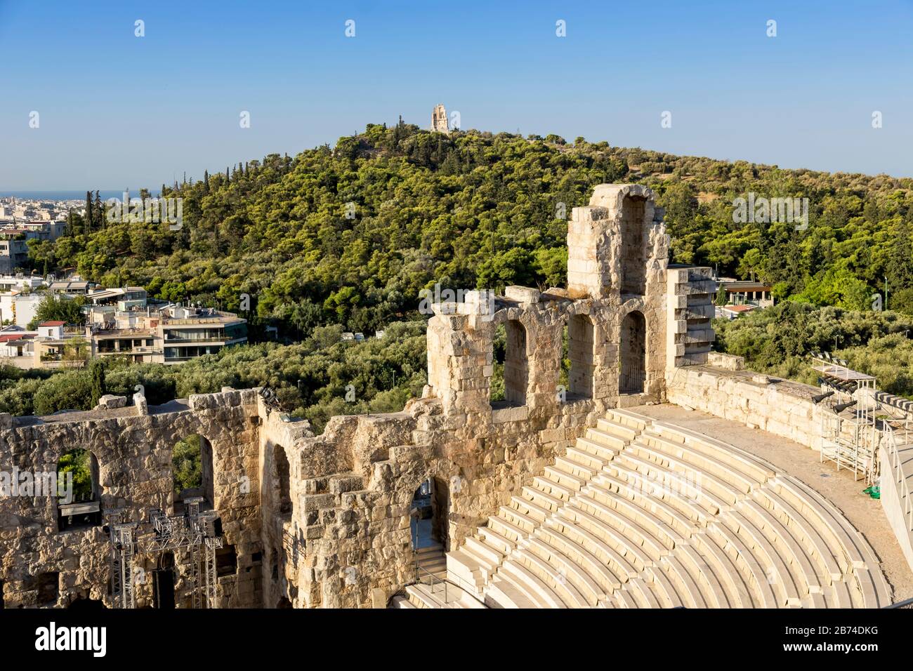 View of Acropolis. Famous place in Athens capital of Greece. Ancient