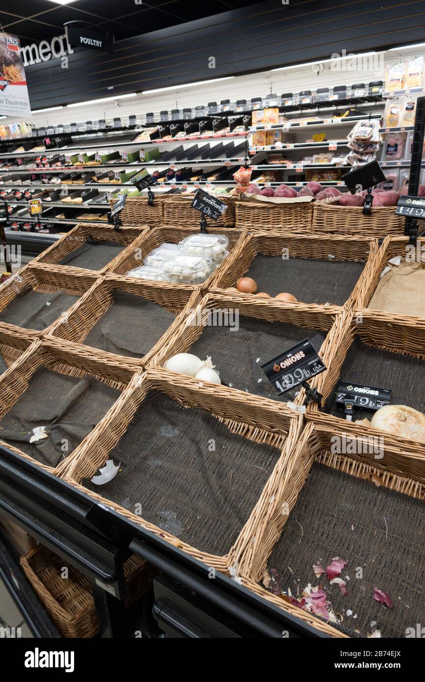 Empty Grocery Store Shelves as a result of the COVID19 Sanctions, NYC