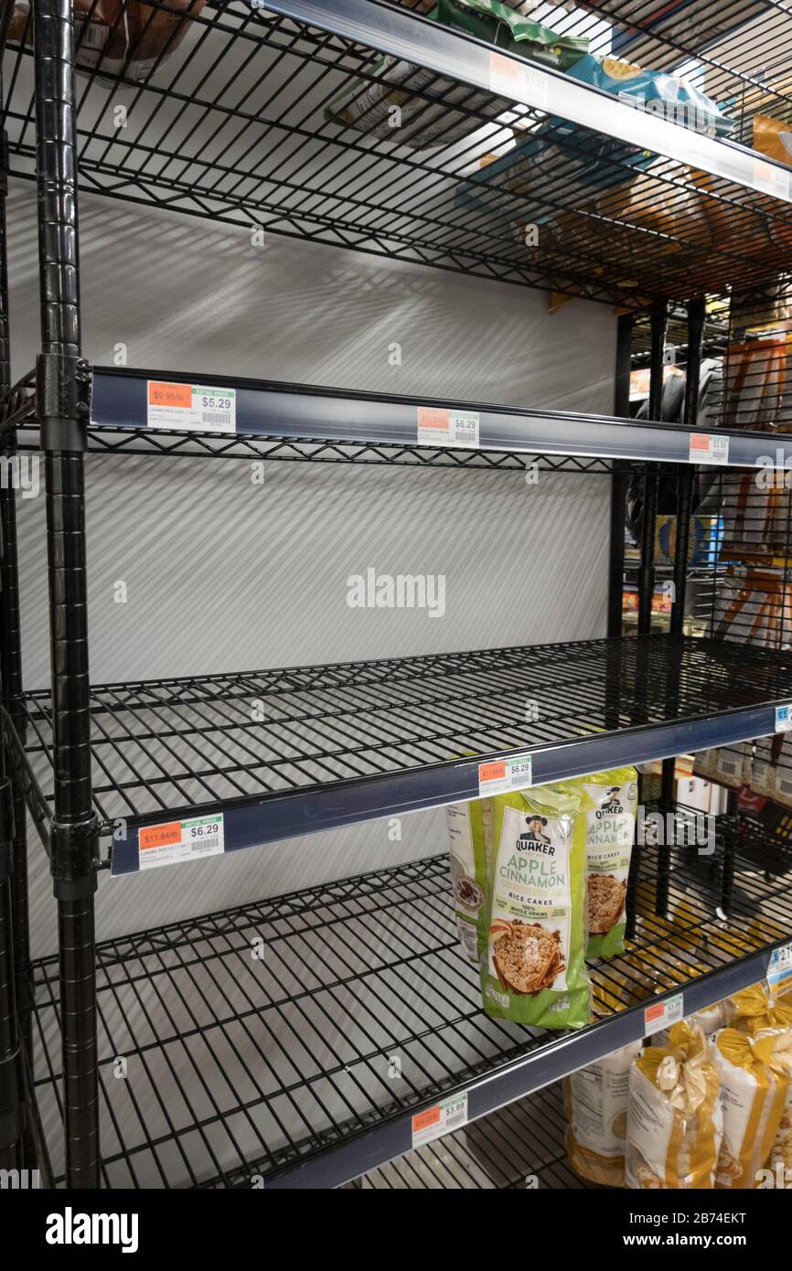 Empty Grocery Store Shelves as a result of the COVID19 Sanctions, NYC