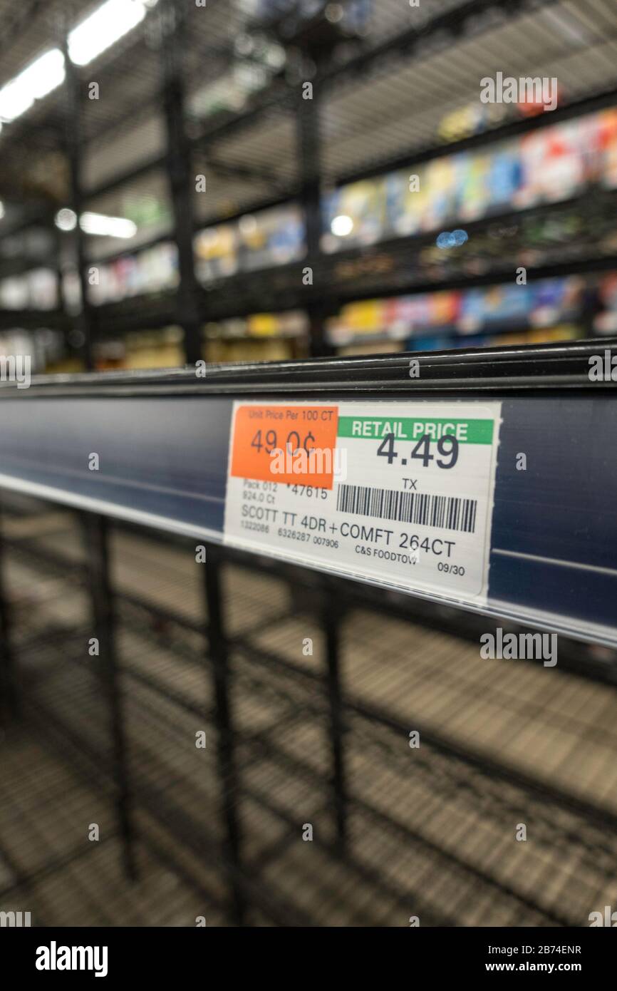 Empty Grocery Store Shelves as a result of the COVID19 Sanctions, NYC