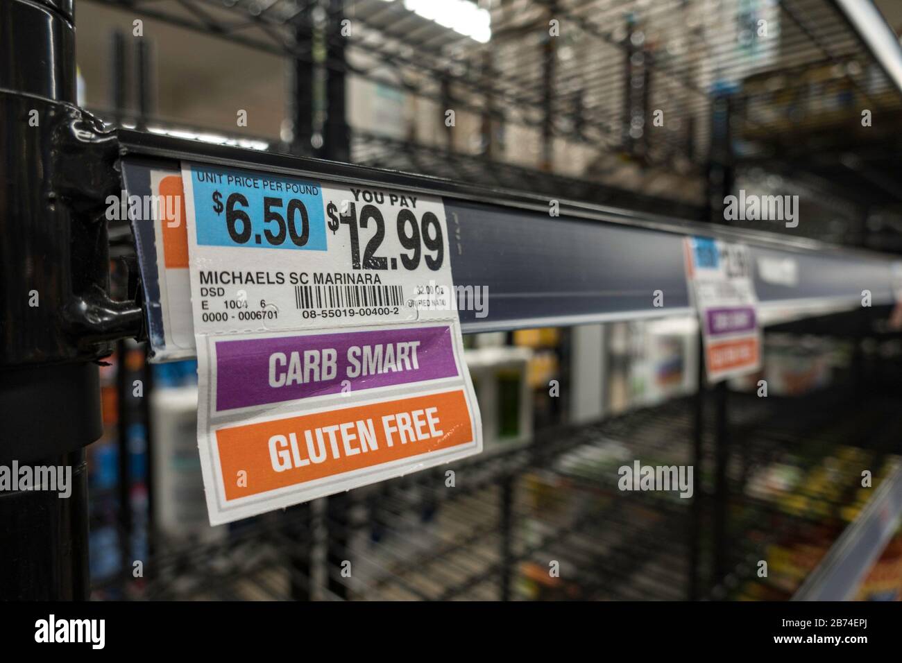 Empty Grocery Store Shelves as a result of the COVID19 Sanctions, NYC