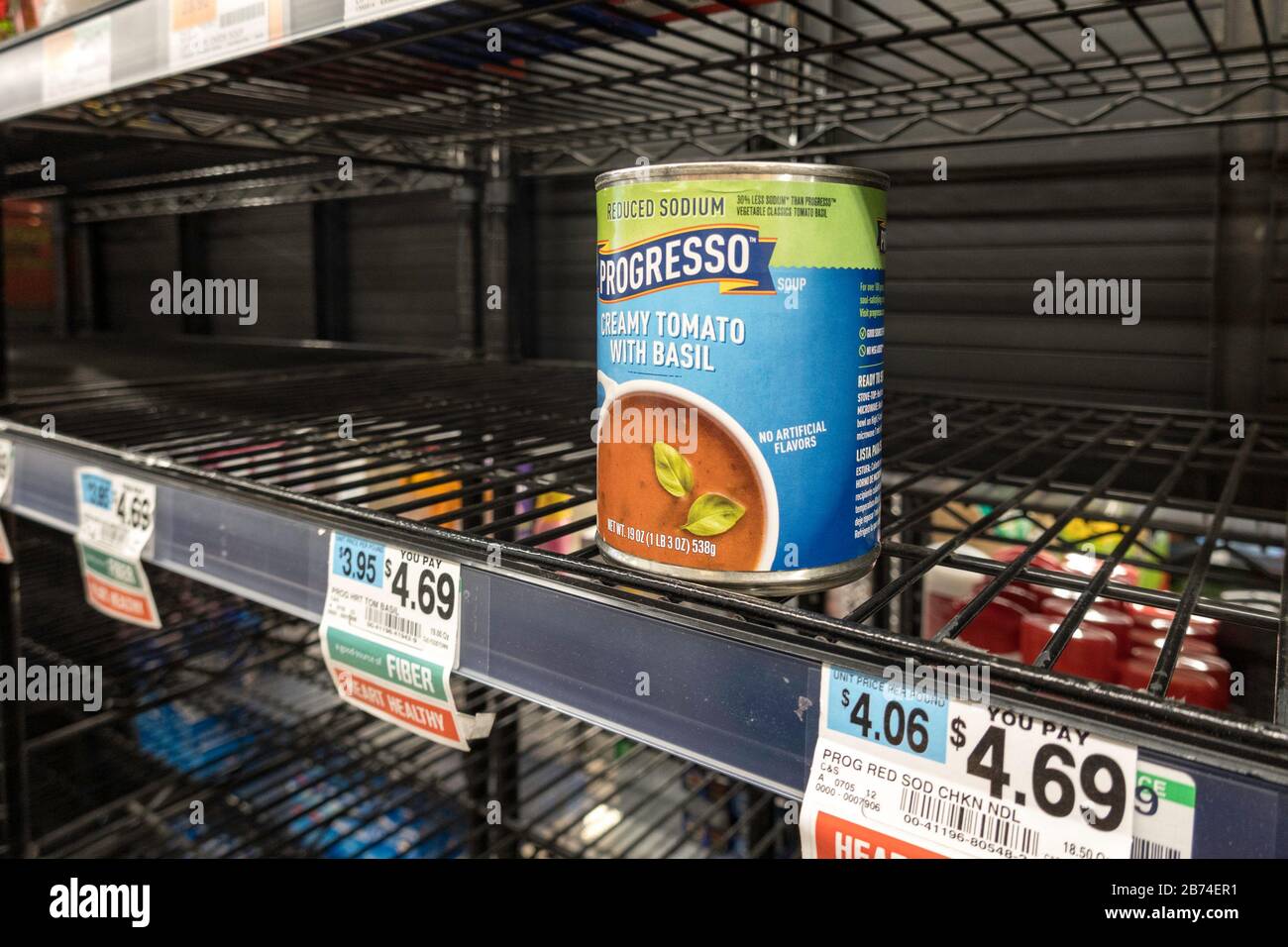 Empty Grocery Store Shelves as a result of the COVID19 Sanctions, NYC