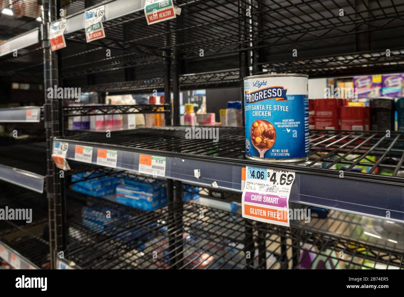 Empty Grocery Store Shelves as a result of the COVID19 Sanctions, NYC