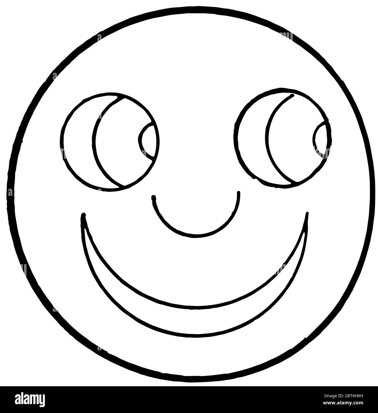 Happy smiley face in this picture, vintage line drawing or engraving illustration. Stock Vector
