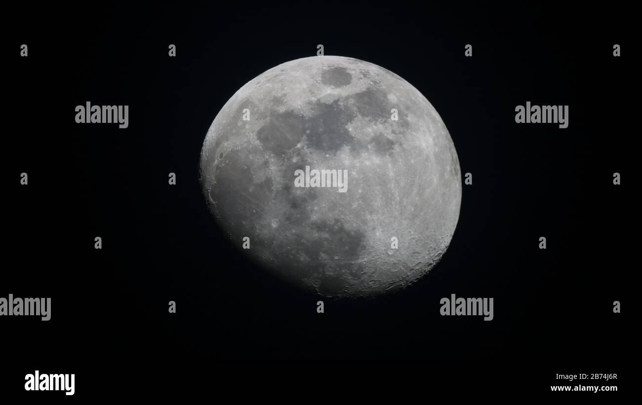 Waxing Gibbous Moon Stock Photo Alamy