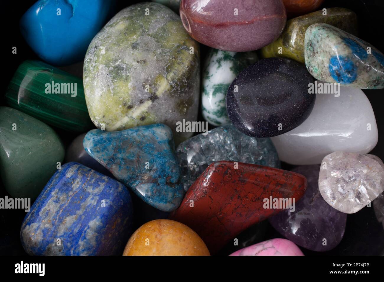 A selection of colourful gemstones Stock Photo