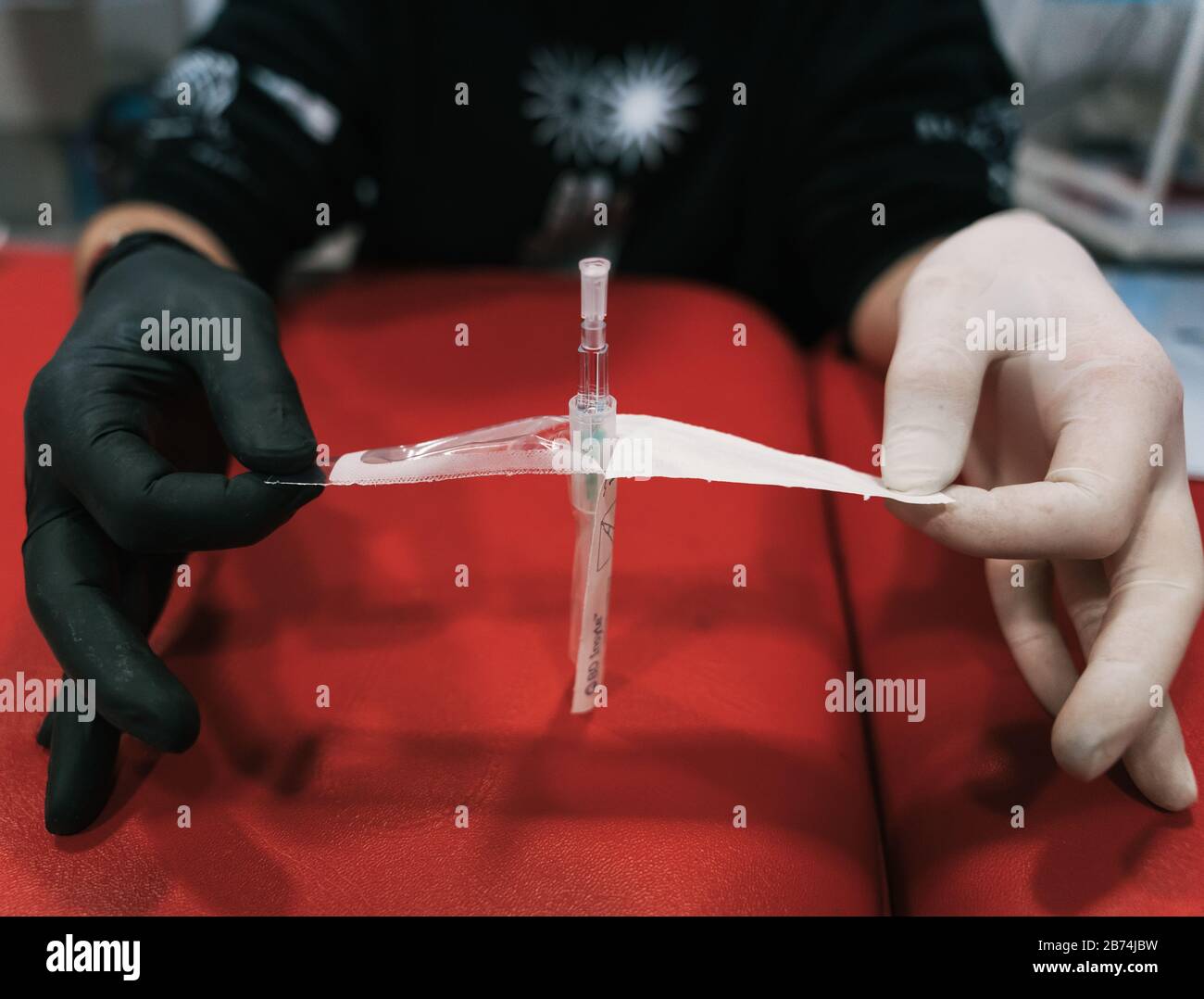 open Cannula needle for piercing Stock Photo Alamy