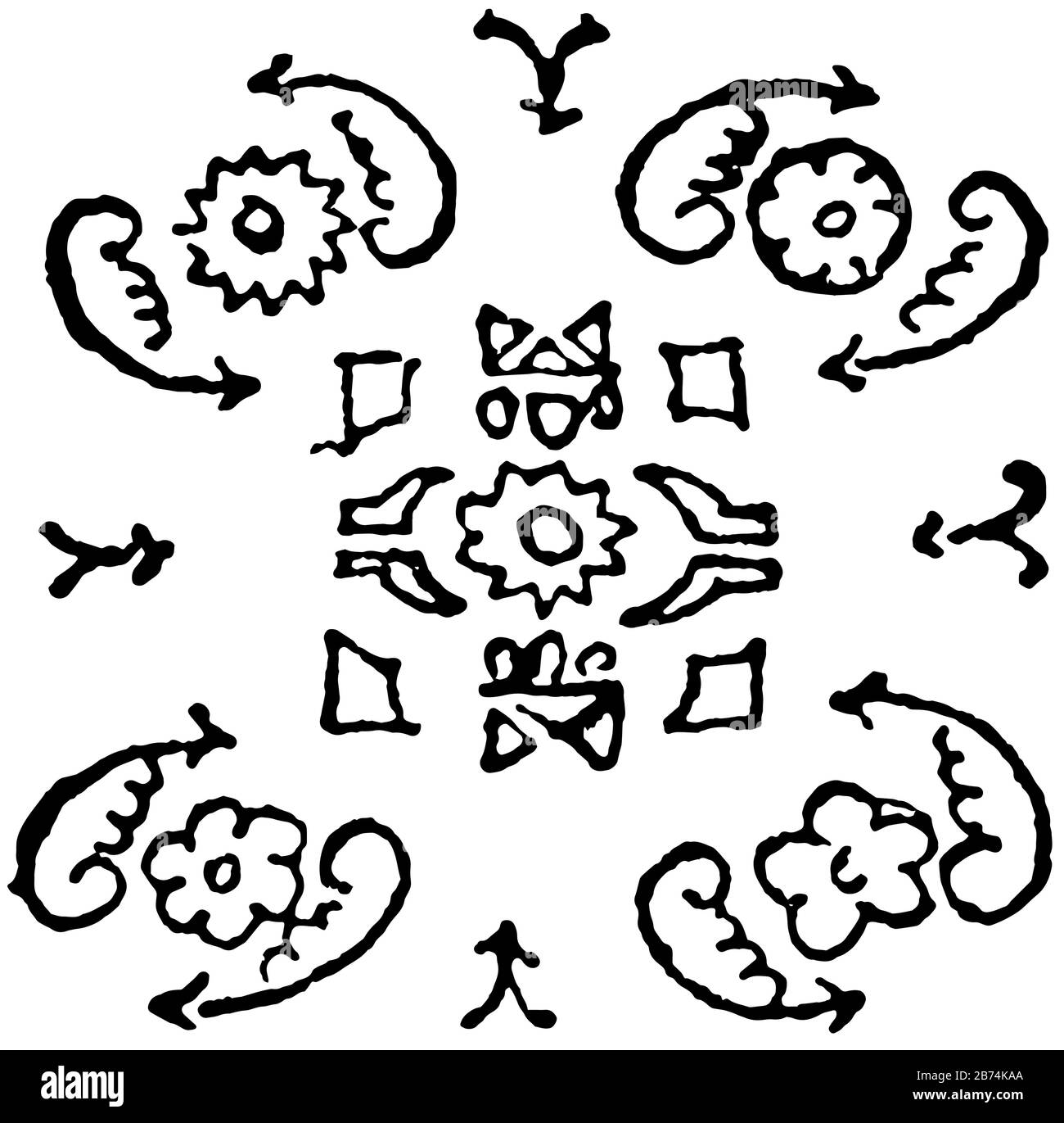 Herati Design consists of a rosette between two lancetshaped leaves