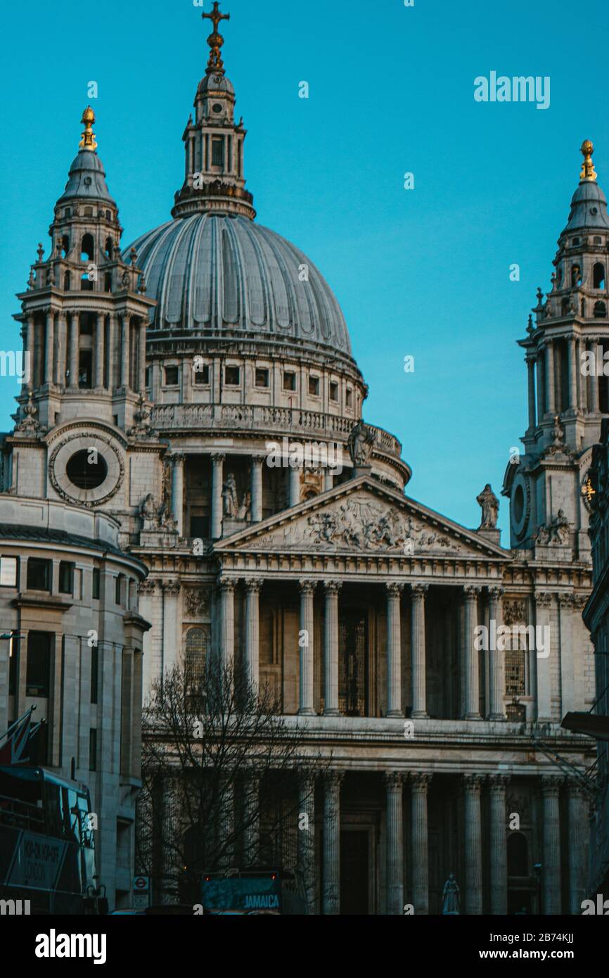 Vertical shot of St. Paul's Cathedral in the UK Stock Photo