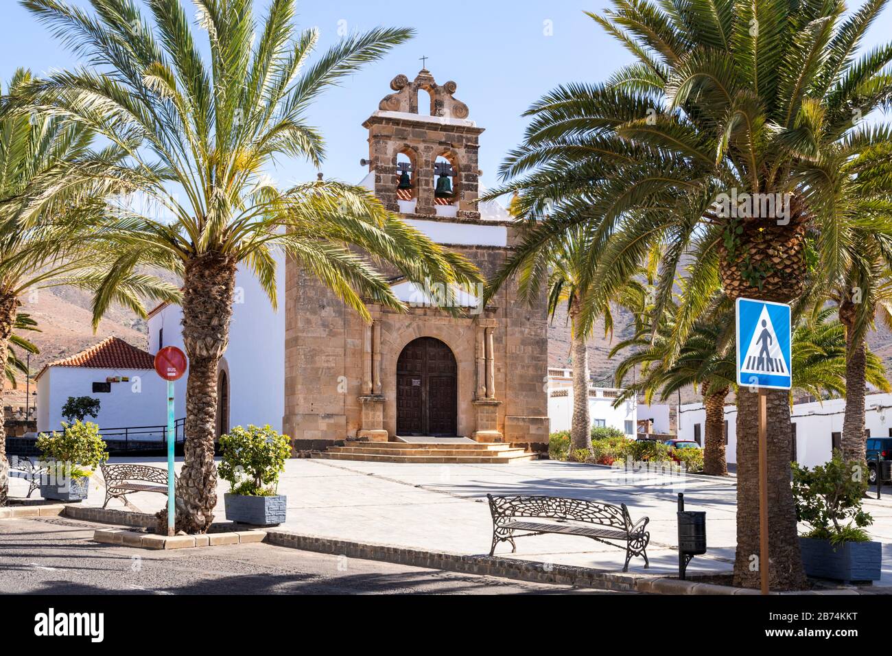 The church of Ermita de la Virgen de la Peña in Vega del Río Palmas on the Canary Island of Fuerteventura Stock Photo