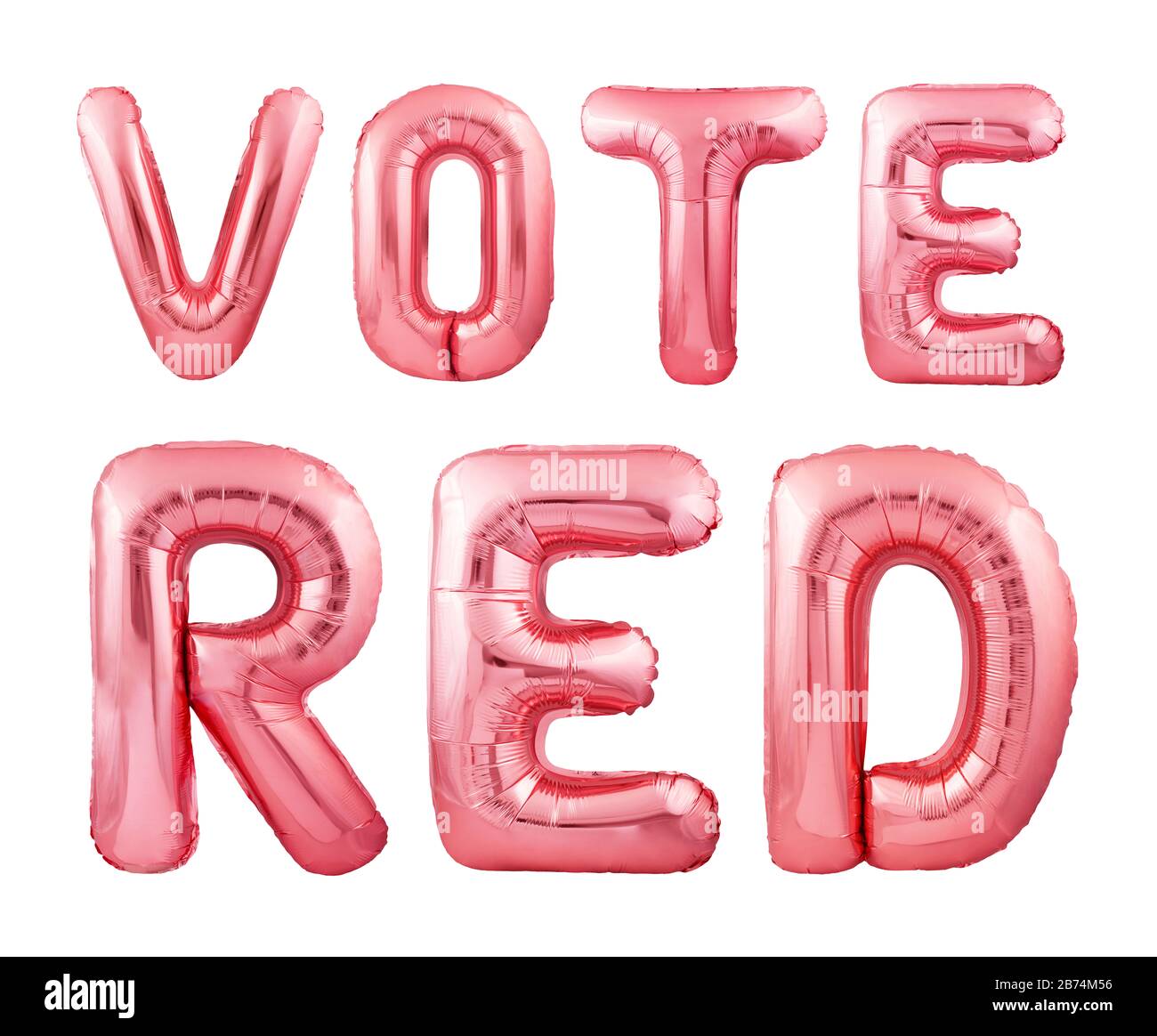 Vote red republican election campaign concept made of red inflatable balloons isolated on white background Stock Photo