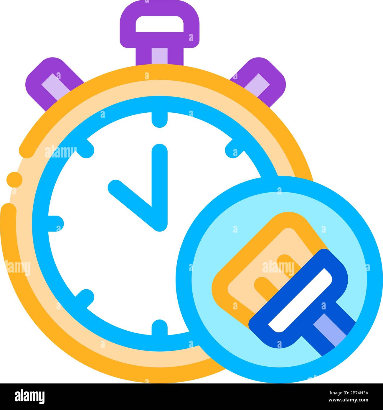 Stopwatch Brush Icon Vector Outline Illustration Stock Vector Image ...