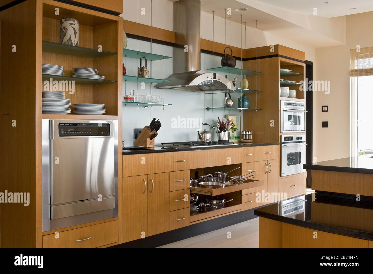 High End Contemporary Kitchen Stock Photo