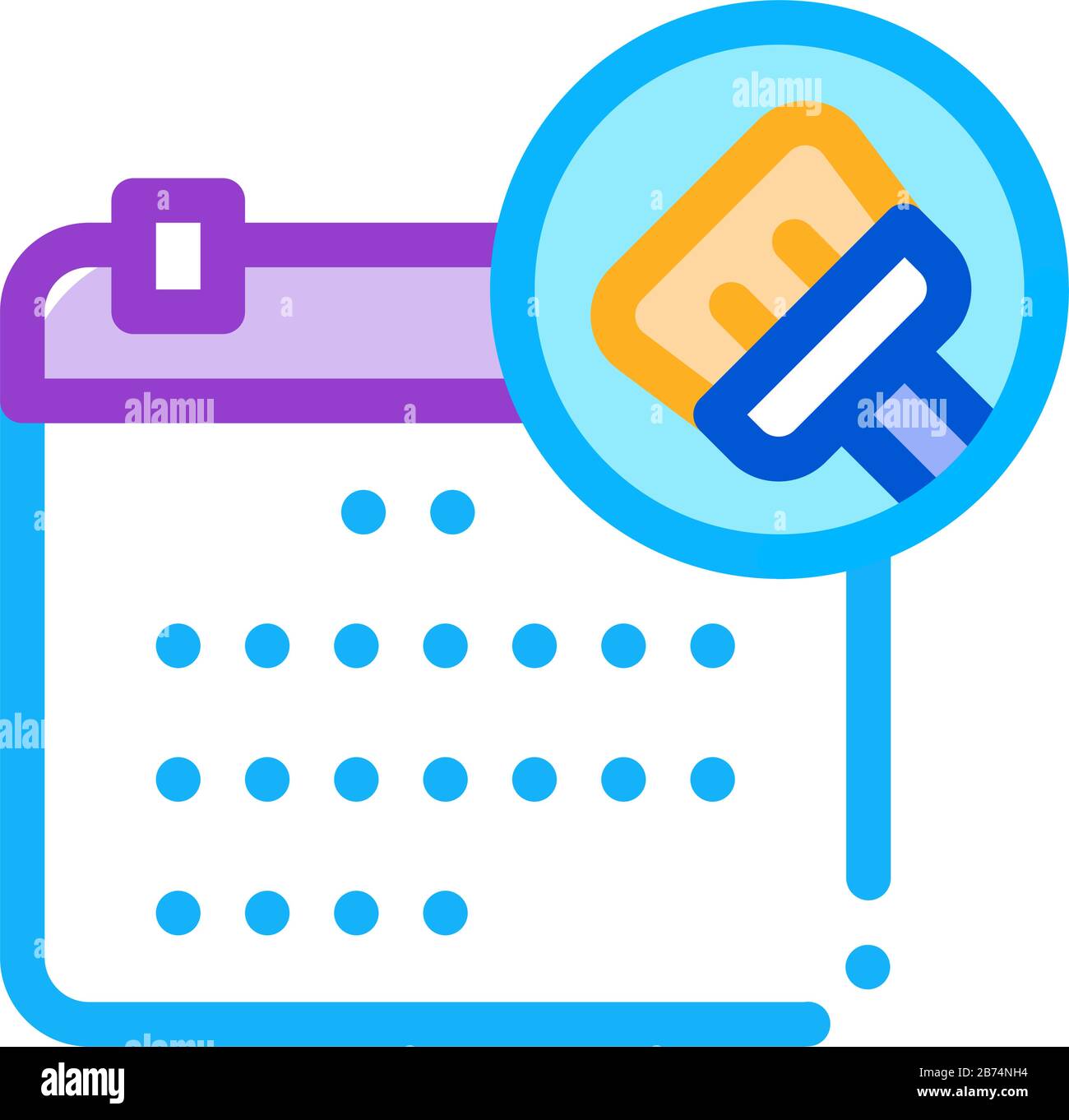 Cleaning Calendar Icon Vector Outline Illustration Stock Vector Image ...