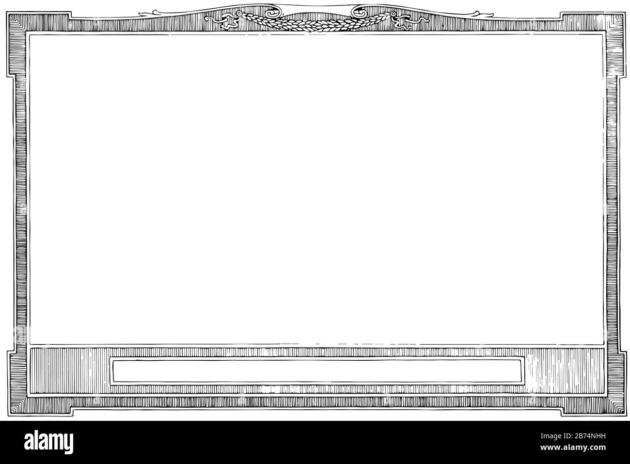 Horizontal Frame with title plate at bottom, it is a line pattern