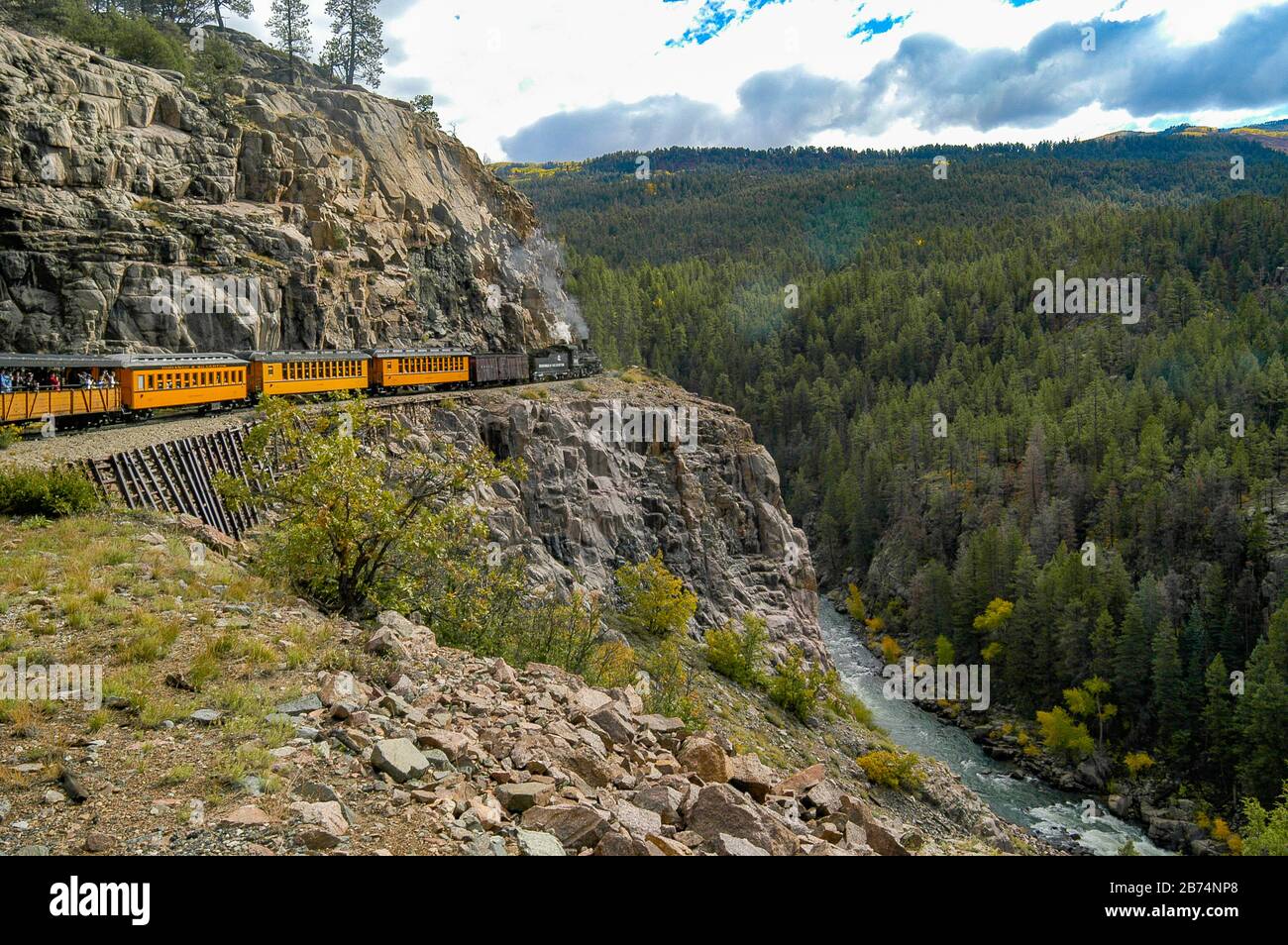 Durango and Silverton Narrow Gauge Scenic Train Ride Stock Photo