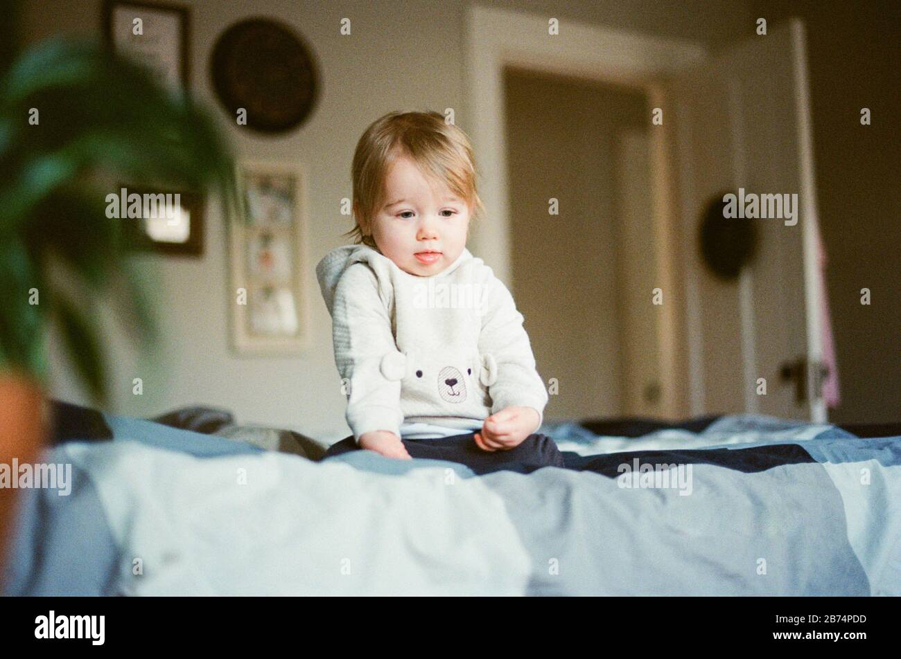 Little girl after a nap. Stock Photo