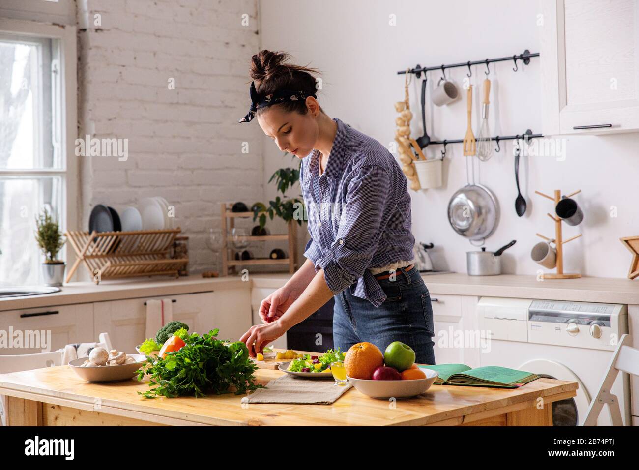 Cooking in a kitchen. stock photo. Image of kitchen, homelike - 28660076