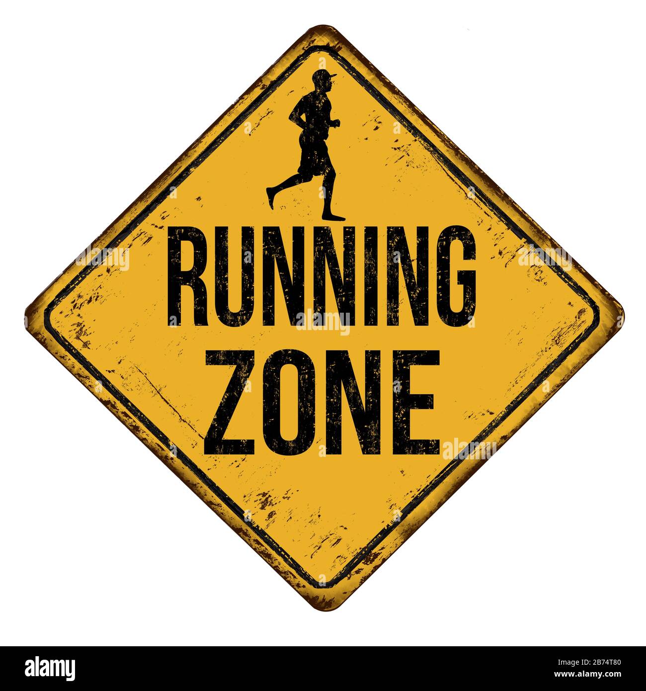 Illustration of a running zone sign isolated on a white background Stock Photo Alamy