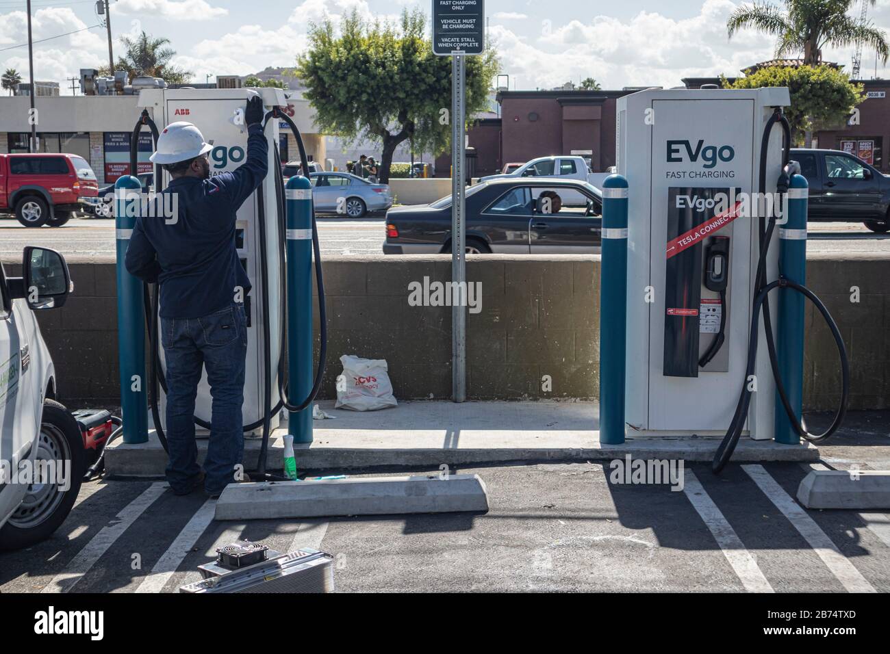 Electric Vehicle charging station, Los Angeles, California, USA Stock Photo Alamy