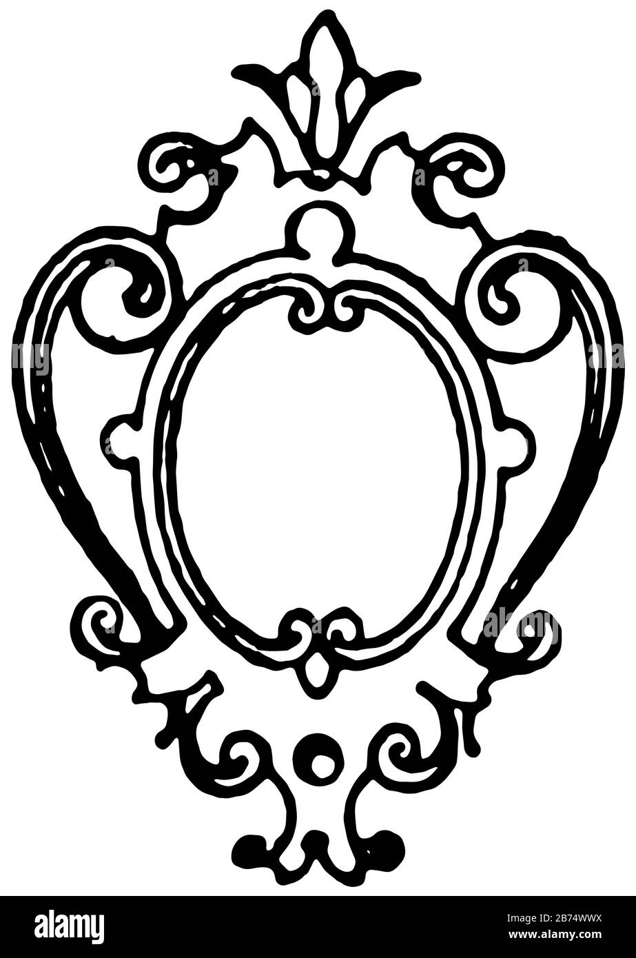 Ornate Frame Is A Dark Colour And Very Simple Frame Vintage Line Drawing Or Engraving Illustration Stock Vector Image Art Alamy