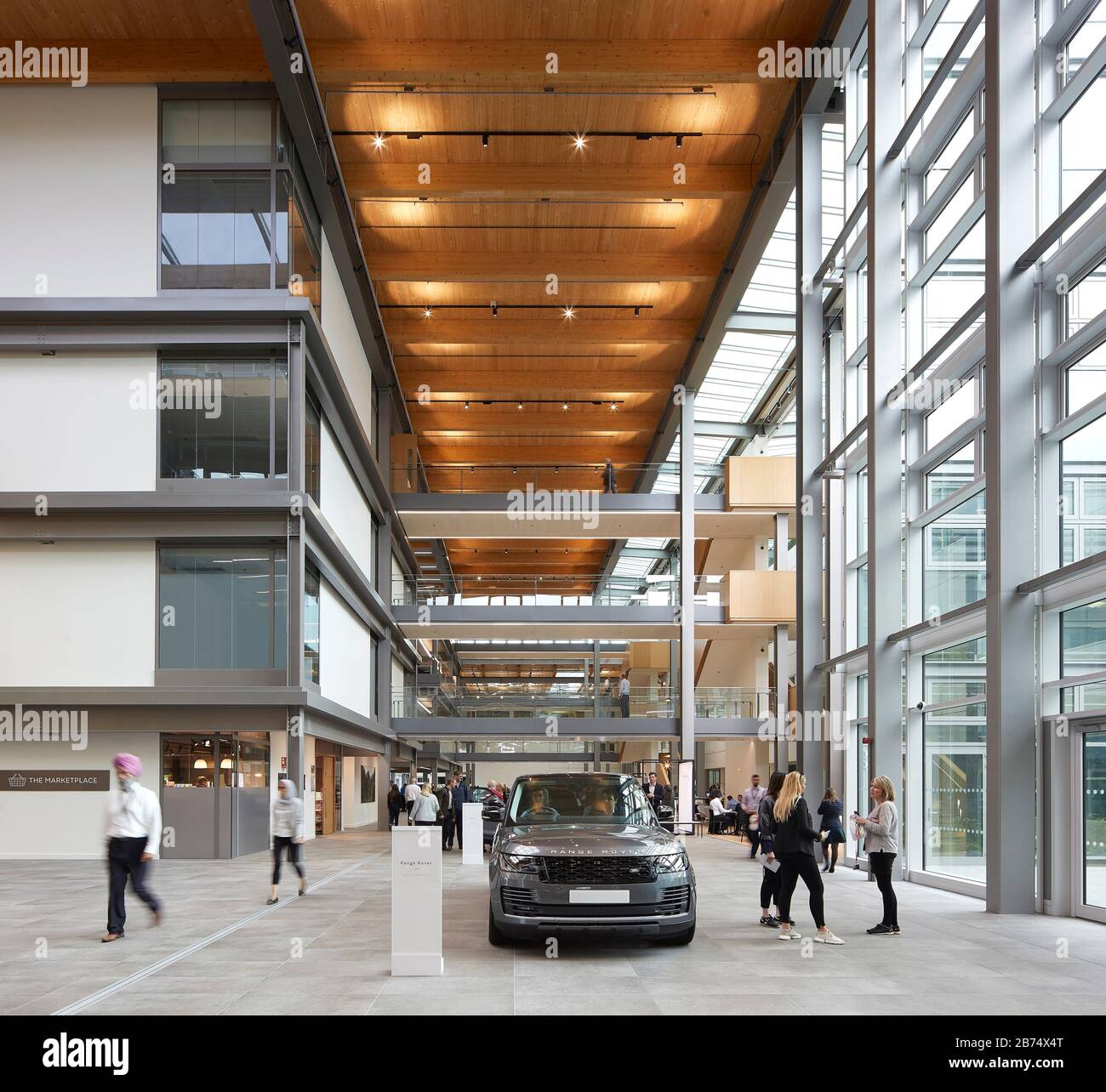 The central street with current car models on display. Jaguar Land