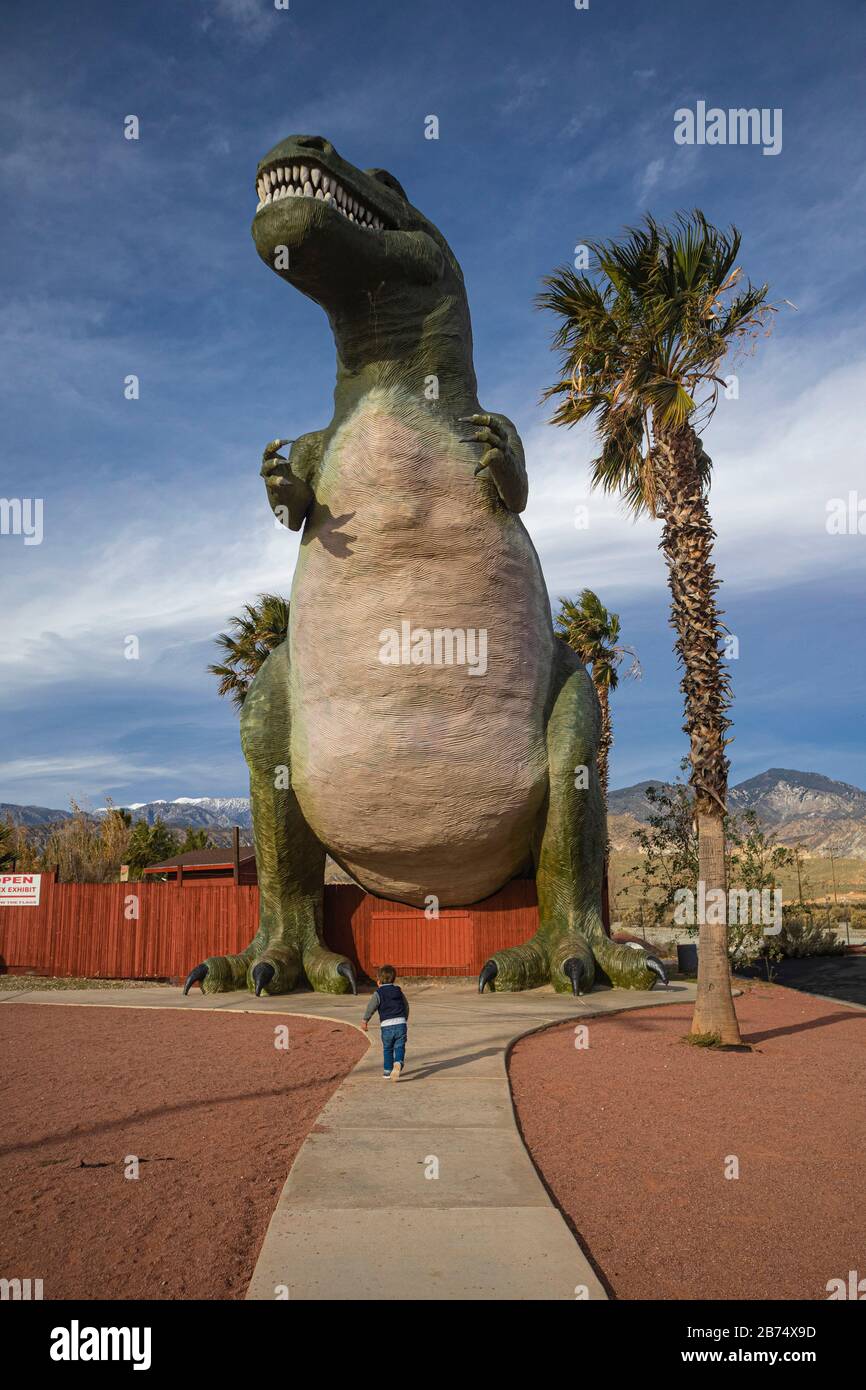 Cabazon Dinosaurs, formerly Claude Bell's Dinosaurs, roadside attraction, Cabazon, California, USA Stock Photo