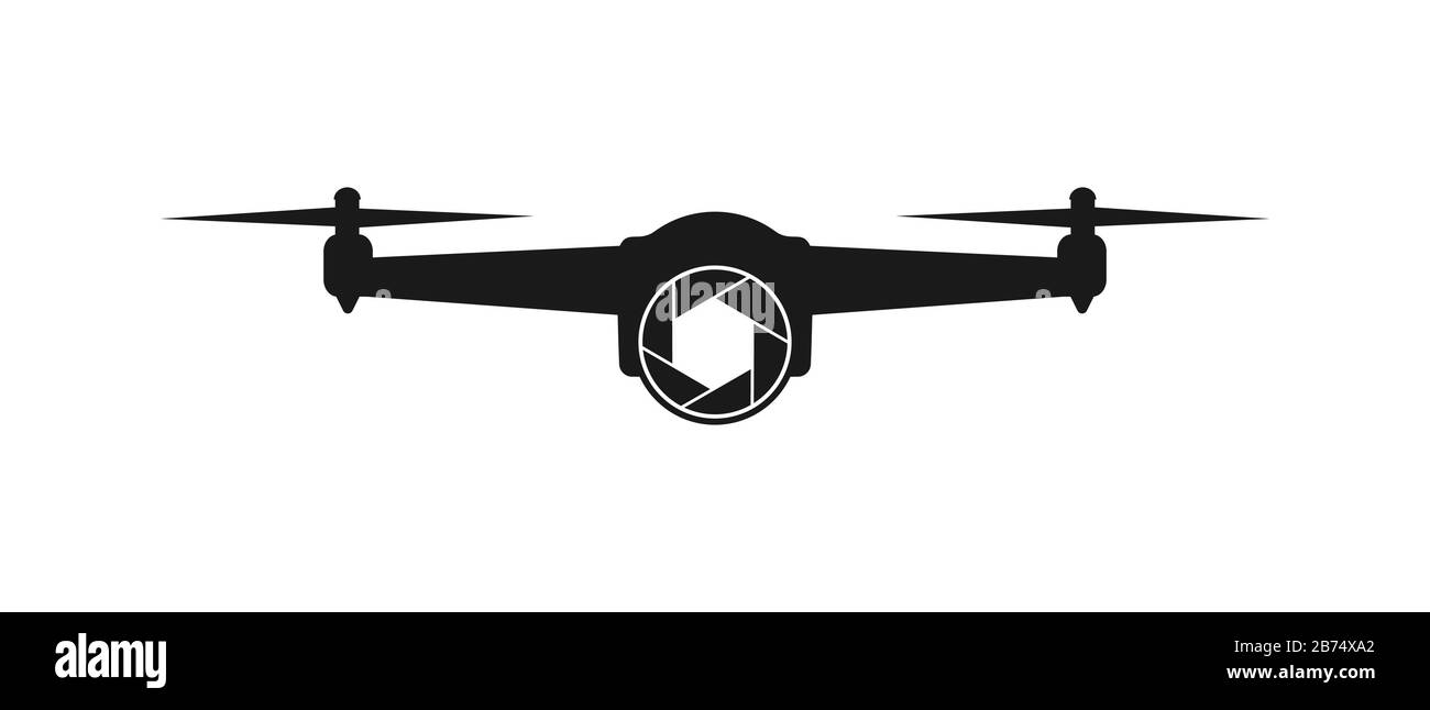 Simple vector icon of a drone with a camera. Simple flat design for apps and web sites. Stock Vector