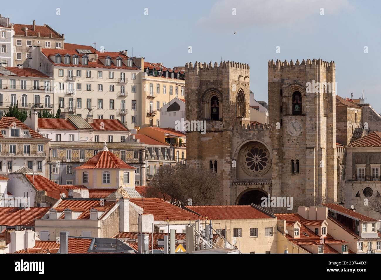 Lisbon, Portugal - 2 March 2020: Santa Maria Maior (Se Cathedral) Stock Photo