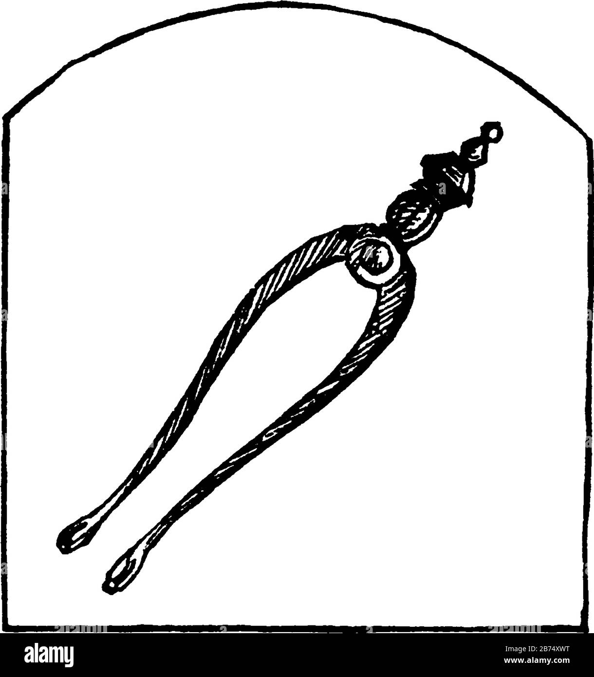 This illustration represents Tongs are a tool used to grip and lift