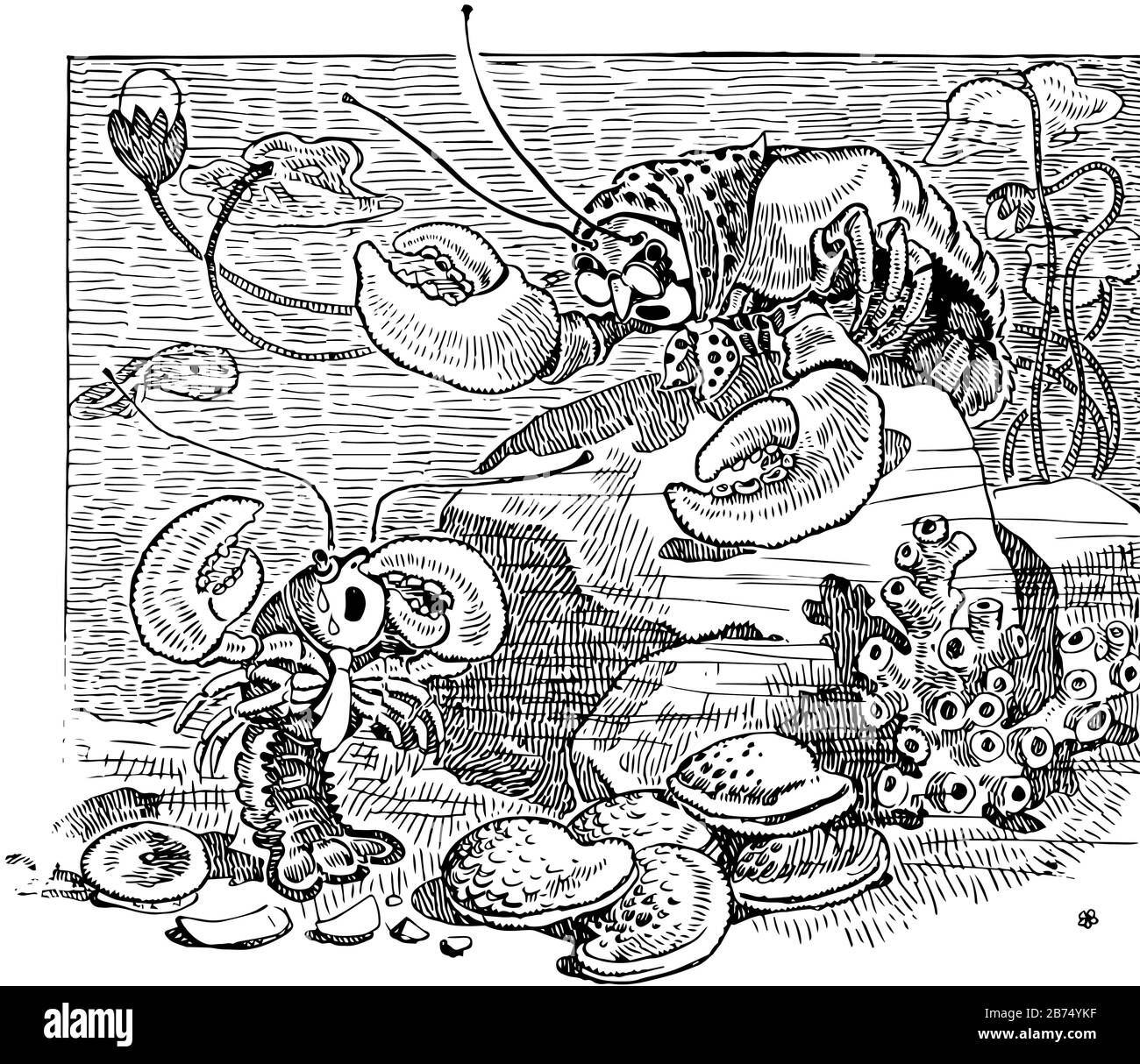 Lobster Lesson, this scene shows two lobster talking to each other