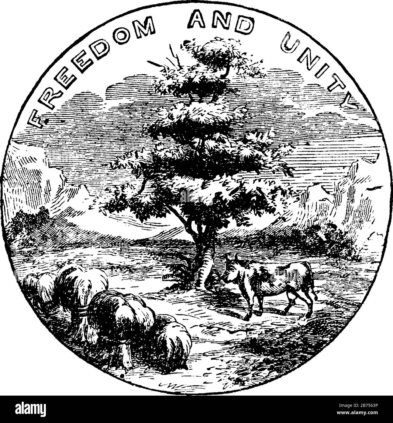 Freedom And Unity The official seal of the U.S. state of Vermont in 1889, this circle ...