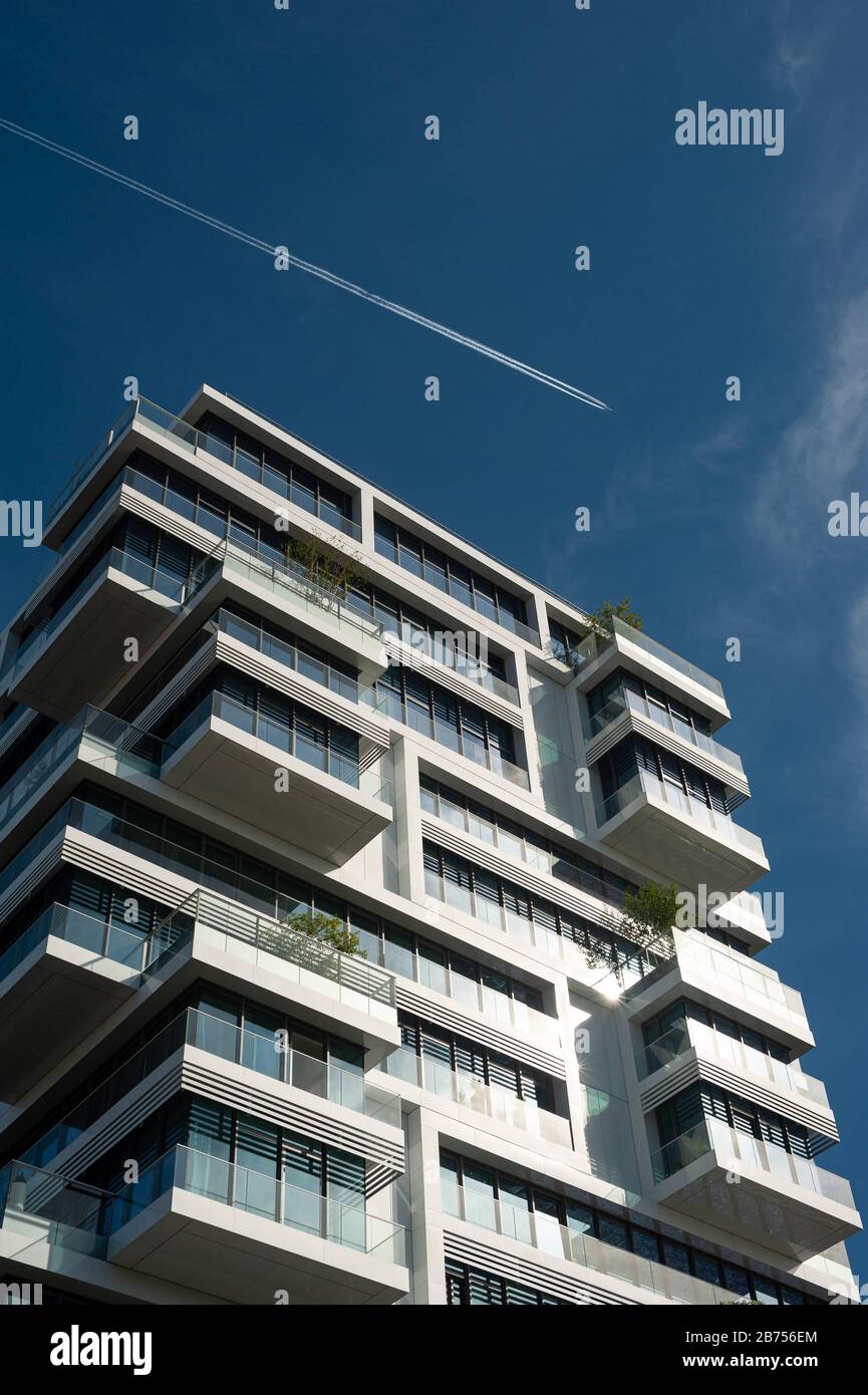 24.06.2019, Berlin, Germany, Europe - View of the luxury residential high-rise Living Levels on the banks of the Spree in Berlin-Friedrichshain. [automated translation] Stock Photo