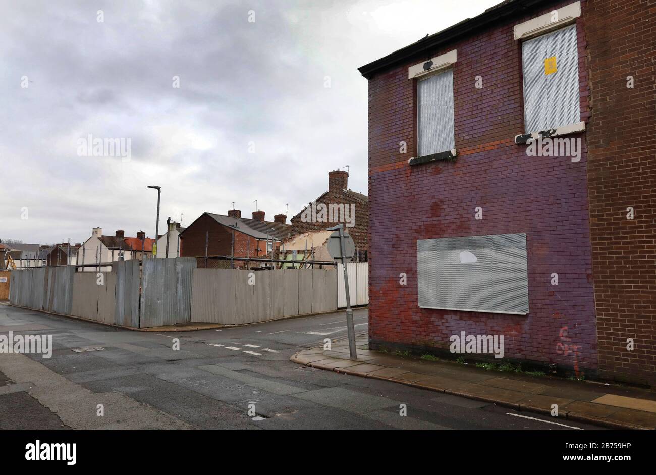 Vacant house near the Anfield football stadium of FC Liverpool, on 02.03.2019. It is not yet clear how the brexite will be completed. The British House of Commons will vote on a possible postponement of the brexit. [automated translation] Stock Photo