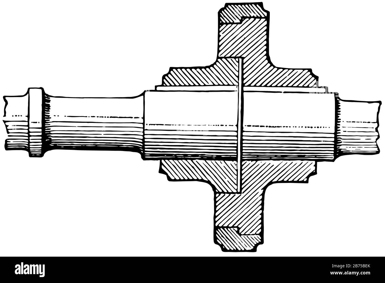 This illustration represents Disk Coupling, vintage line drawing or
